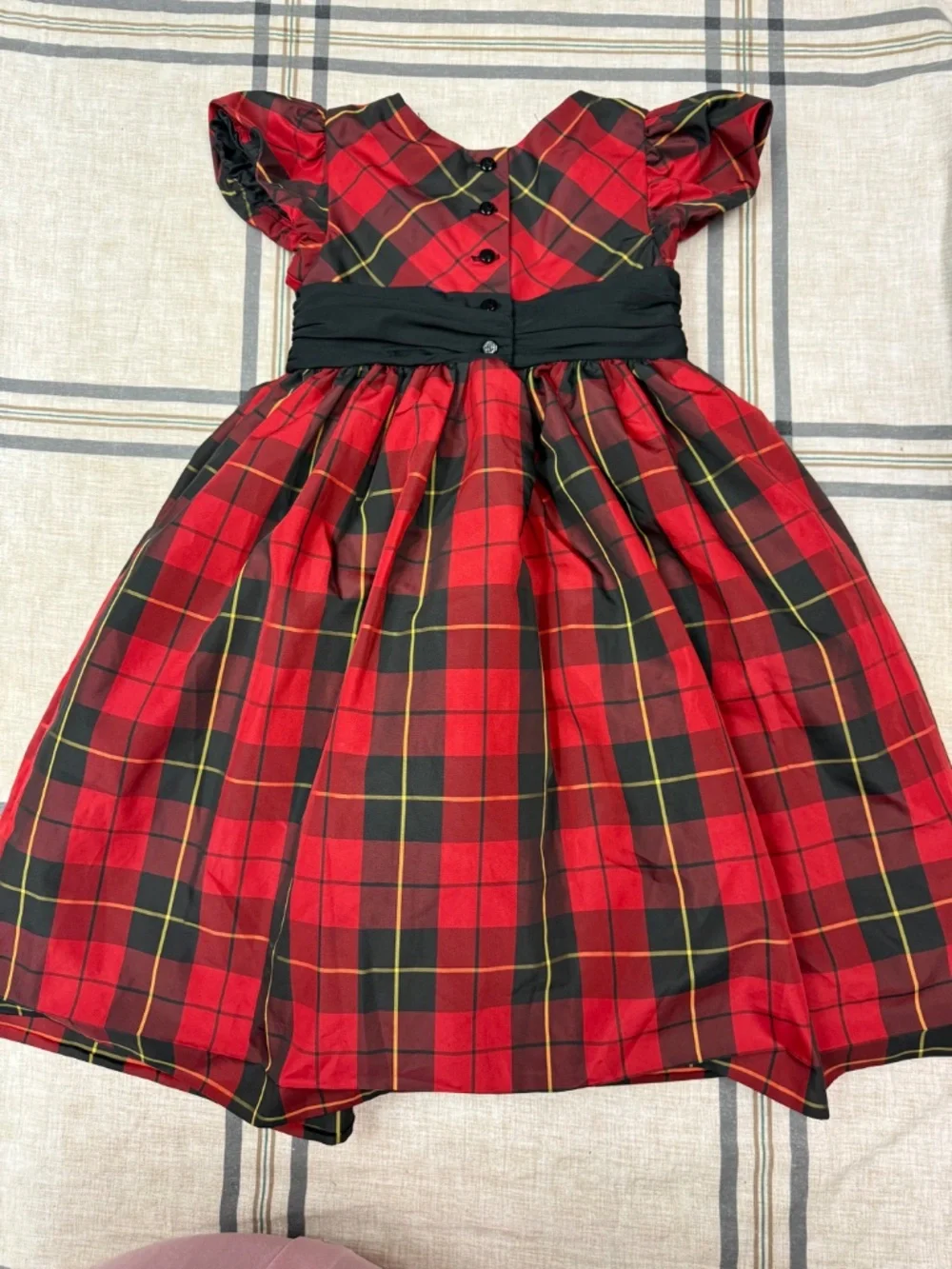 Ralph Lauren Girls Plaid Holiday Taffeta Tartan Dress Size 4/4T